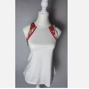 Women's Tail Athletic Golf Racerback Coral Print White Top Small